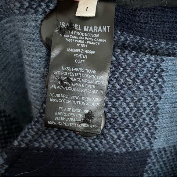 Isabel Marant Étoile Fontizi Checked Plaid Wool Blend Long Coat Shacket Size 1 - Picture 10 of 12